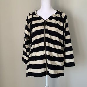 A FINE MESS Striped Zip Hooded Jacket